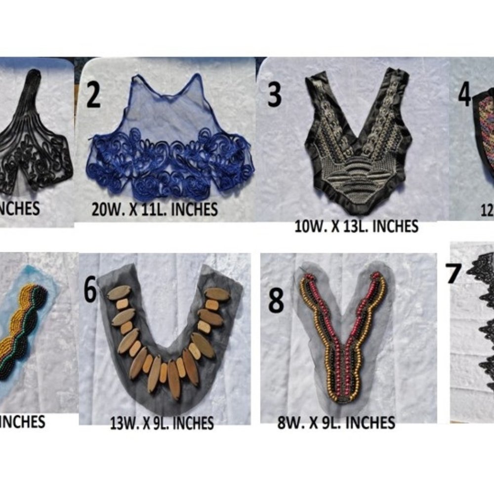 Vintage Trims Lot of 10pcs X$10 Sewing Crafting Applique tops, dresses, 50styles
